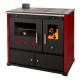 Štednjak na drva Prometey Perfect Practik Lux s lijevim dimnjakom, bordo, 9.5kW |  |  |