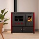 Štednjak na drva Prometey Perfect Practik Lux sa staklokeramičkom pločom, lijevi dimovodni otvor, bordo, 9.5kW |  |  |