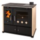 Štednjak na drva Prometey Perfect Practik Lux, slonova kost, desni dimnjak, 9.5kW |  |  |