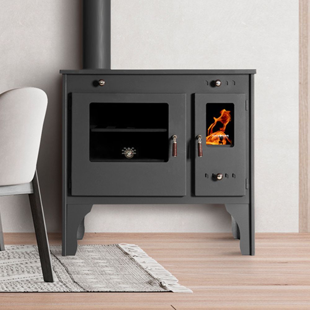 Štednjak na drva Prometey Retro Eco s lijevim dimovodnim kanalom, 7kW |  |  |