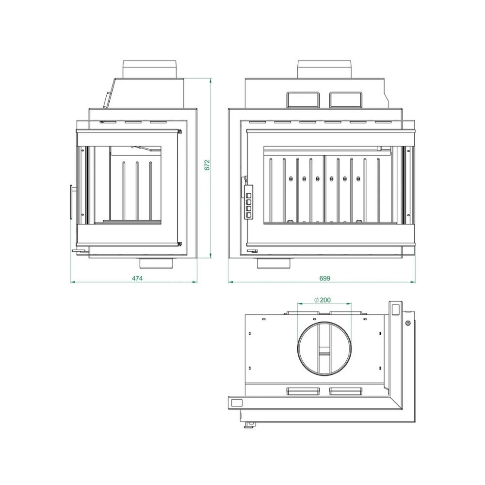 Ugradbeni kamin UNIFLAM 600 DURO S s dovodom zraka, lijeva strana, 11 kW | Moderni kamini | Kamini |