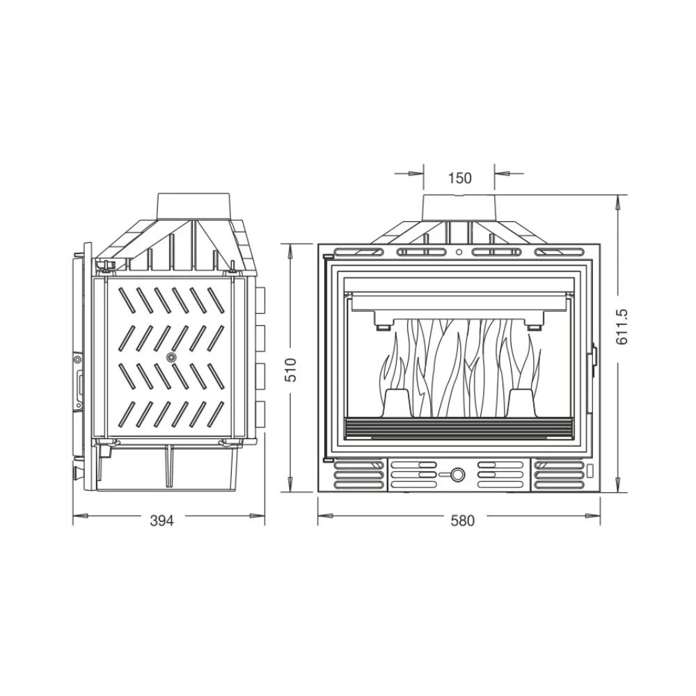 Ugradbeni kamin UNIFLAM 600 ECO s regulatorom i dovodom zraka, 8 kW | Moderni kamini | Kamini |