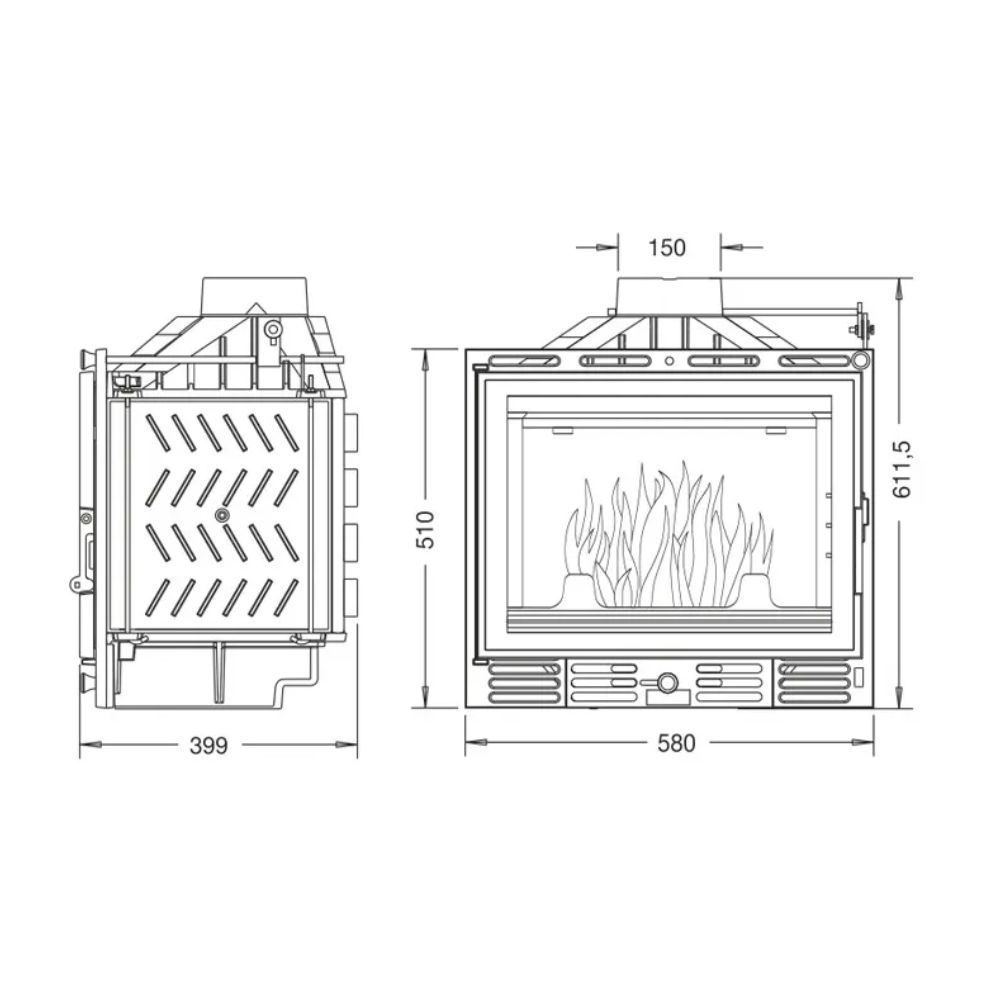 Ugradbeni kamin UNIFLAM 600 PLUS ECO s regulatorom i dovodom zraka, 8 kW | Moderni kamini | Kamini |