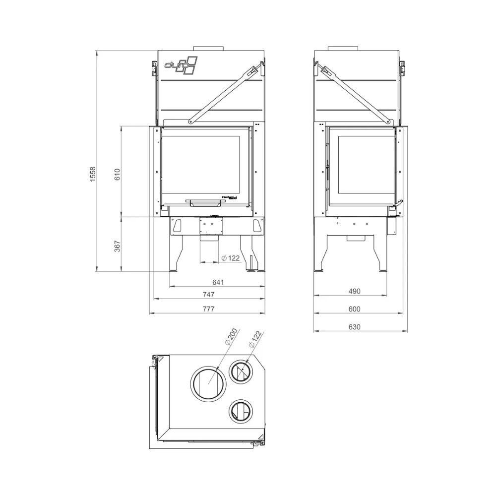 Ugradbeni kamin UNIFLAM 660 DURO s zračnim kanalima i dovodom zraka, lijeva strana, 10,25 kW | Moderni kamini | Kamini |