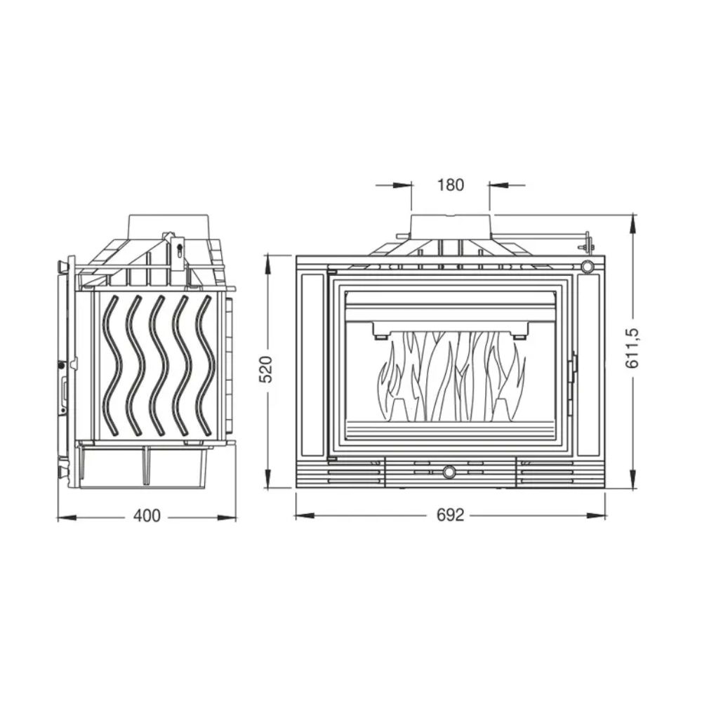 Ugradbeni kamin UNIFLAM 700 ECO s regulatorom i dovodom zraka, 8 kW | Moderni kamini | Kamini |