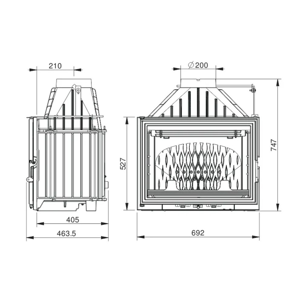 Ugradbeni kamin UNIFLAM 700 LUX ECO s regulatorom, 12 kW | Ugradbeni kamini | Kamini |