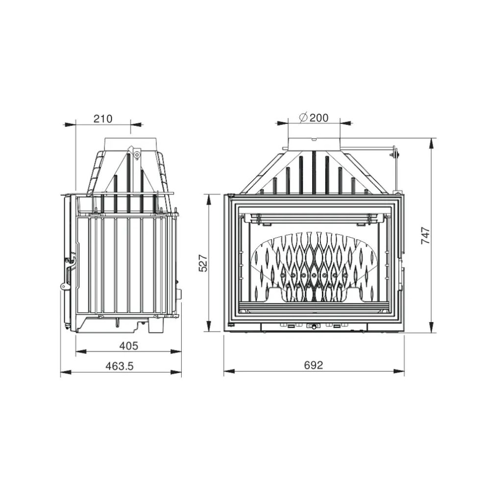 Ugradbeni kamin UNIFLAM 700 LUX ECO s regulatorom i dovodom zraka, 12 kW | Moderni kamini | Kamini |