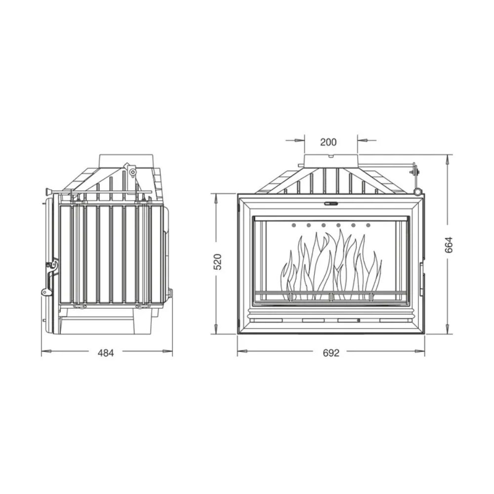 Ugradbeni kamin UNIFLAM 700 OPTION ECO s regulatorom i dovodom zraka, 10 kW | Moderni kamini | Kamini |