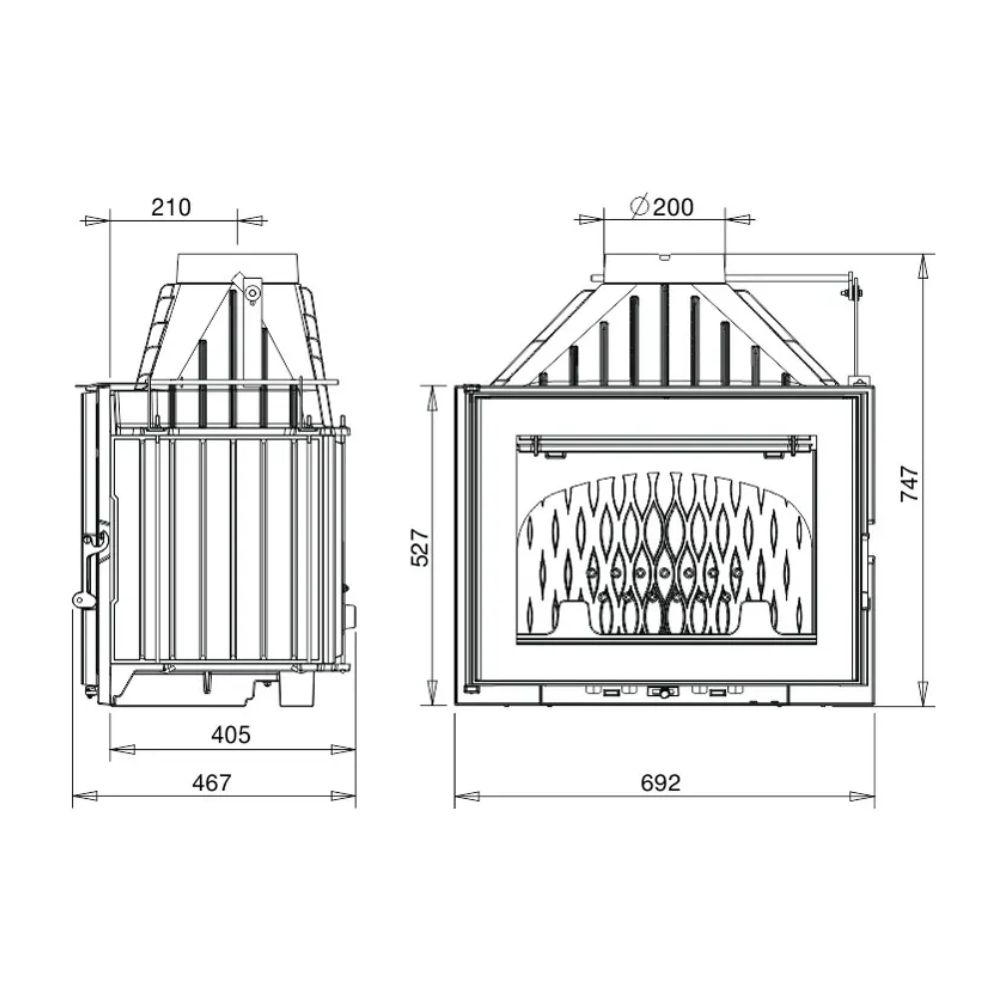 Ugradbeni kamin UNIFLAM 700 PLUS ECO s regulatorom i dovodom zraka, 12 kW | Moderni kamini | Kamini |