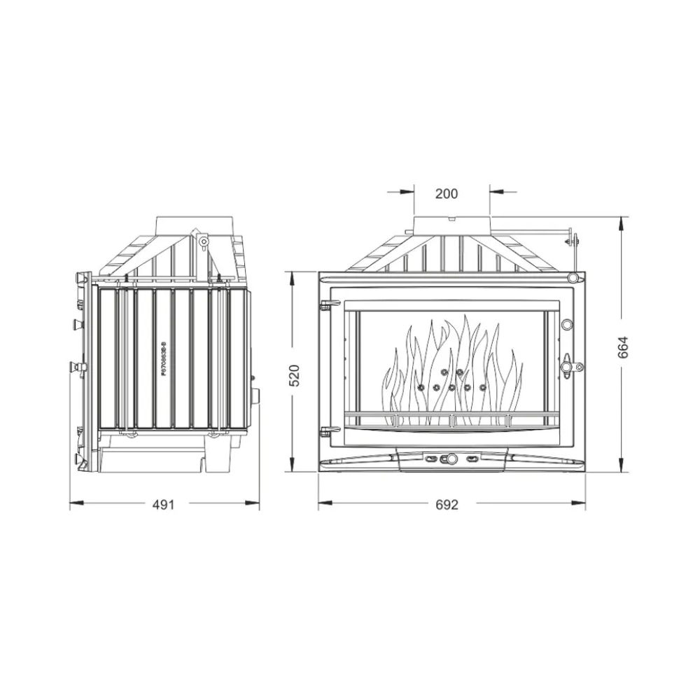 Ugradbeni kamin UNIFLAM 700 SELENIC ECO s regulatorom i dovodom zraka, 10 kW | Moderni kamini | Kamini |