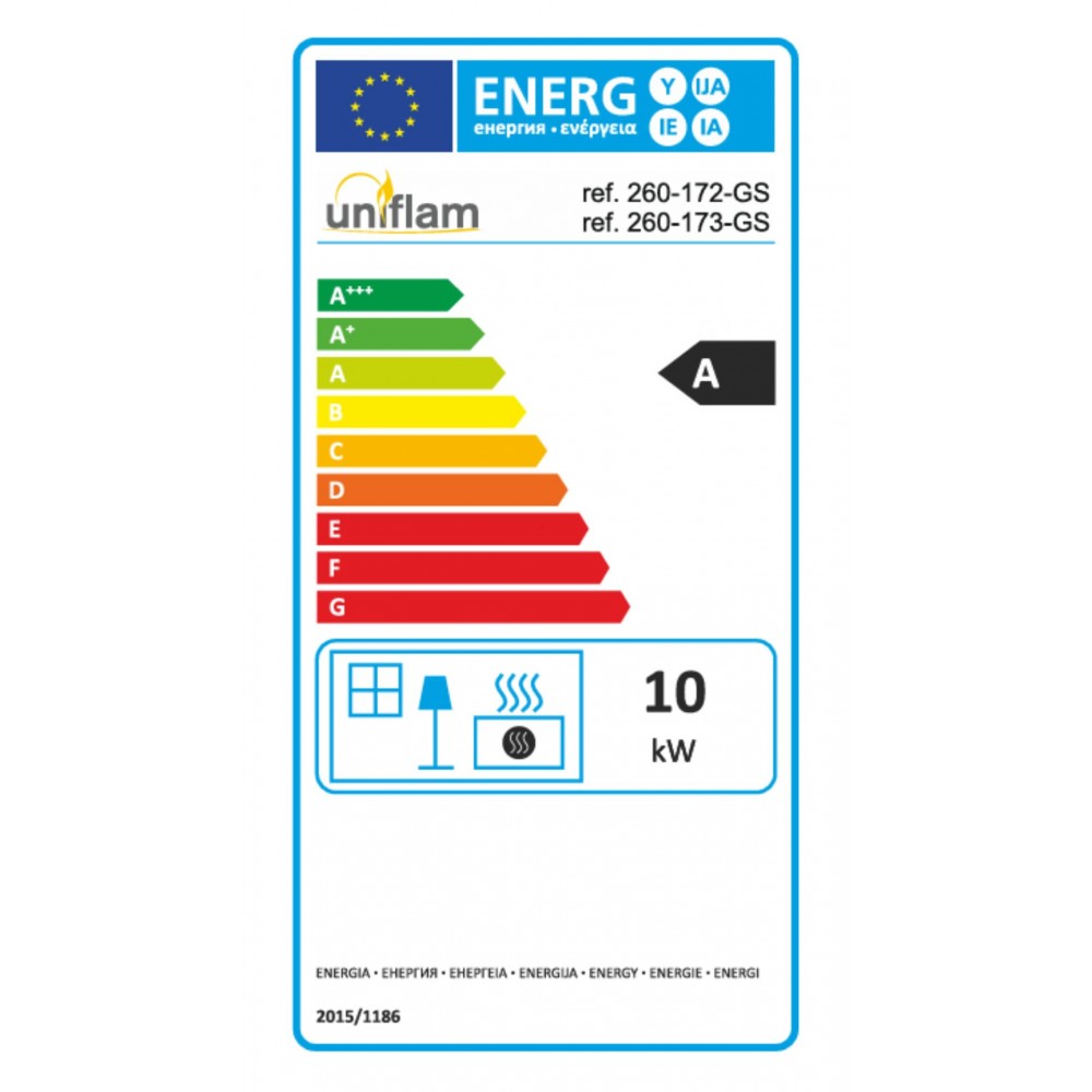 Ugradbeni kamin UNIFLAM 760 EVO PBS s zračnim kanalima i dovodom zraka, savijeno staklo, lijeva strana, 10 kW | Moderni kamini | Kamini |