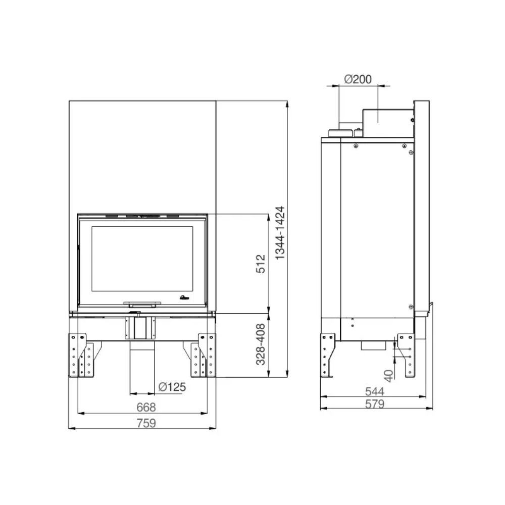Ugradbeni kamin UNIFLAM 760 EVO s podiznim vratima i dovodom zraka, 11 kW | Moderni kamini | Kamini |