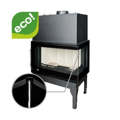 Ugradbeni kamin UNIFLAM 760 EVO PBS s zračnim kanalima i dovodom zraka, savijeno staklo, desna strana, 10 kW - Kamini