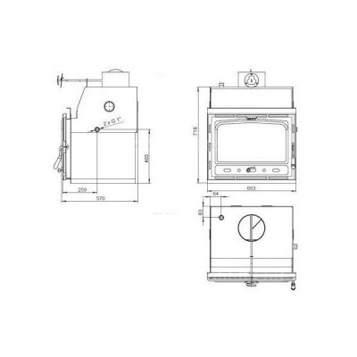 Ugradbeni kamin za centralno grijanje Prity C W18, 23.5kw - Prity