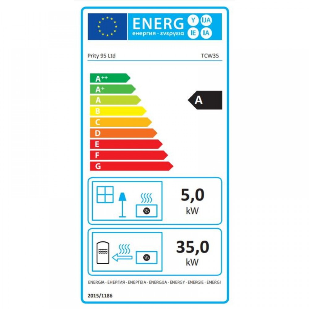 Ugradbeni kamin na drva za centralno grijanje Prity TC W35, 40kw | Ugradbeni kamini | Kamini |