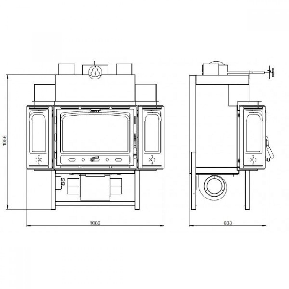 Ugradbeni kamin Prity TCF, 18.5kW | Zračne kamini na drva | Kamini na drva |