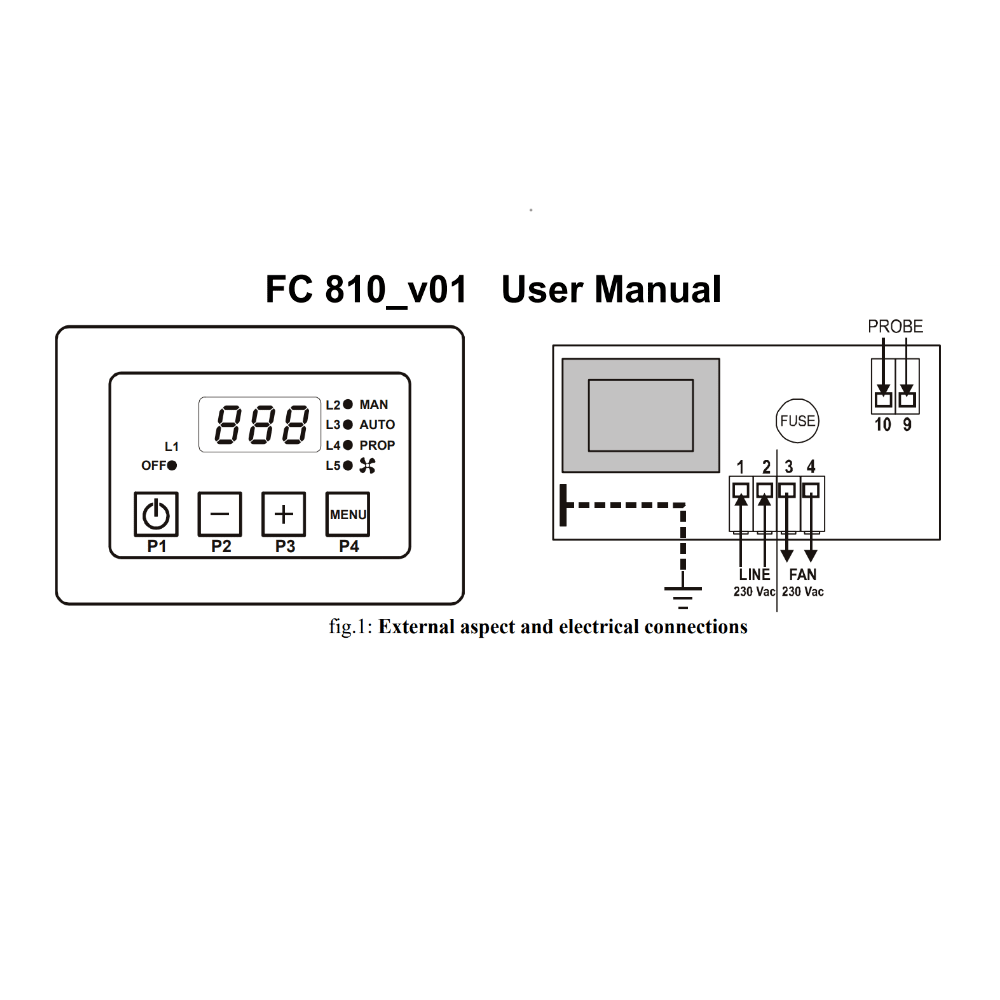 Temperature and fan controller, FC810 TiEmme elettronica | Central Heating | Plumbing |
