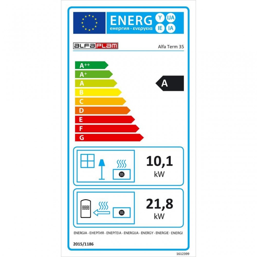 Štednjak na drva za centralno grijanje Alfa Plam Alfa Term 35 Crvena-Lijevo, 32kW | Štednjaci na drva za centralno grijanje | Drvo |