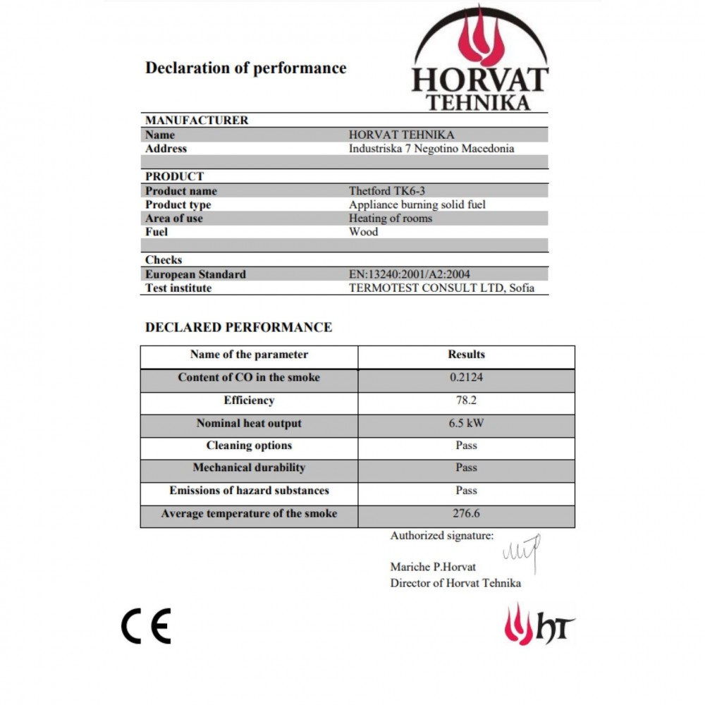 Peć na drva Horvat Thetford TK6-3, Maslinasto zelena, 6.5 kW | Zračne peći na drva | Peći na drva |