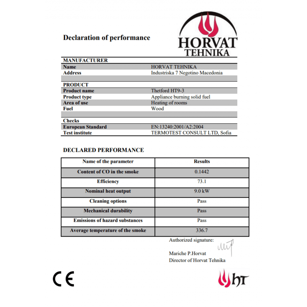 Peć na drva Horvat Thetford HT9-3, Bež, 9 kW | Zračne peći na drva | Peći na drva |