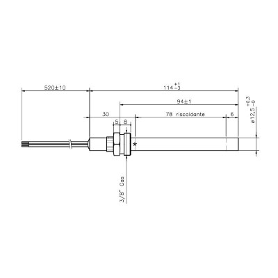 Upaljač za peć na pelet Ecoteck, Ravelli i dr. ukupna dužina 114mm, 250W - Usporedba artikala