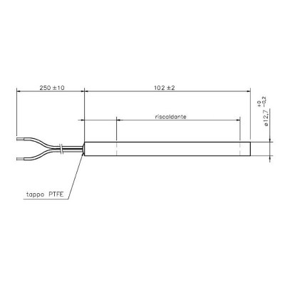 Upaljač za peć na pelet Arce, Cadel, Eurofiamma, Eurosteack i dr. ukupna dužina 101mm, 300W - Upaljači za peć na pelet