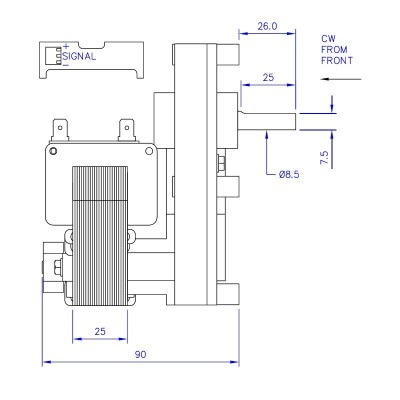 Motor za doziranje peleta Mellor FB1324, 2RPM za peć na pelete Caminetti Montegrappa, Edilkamin i dr. - Motori za doziranje peleta za peć na pelet