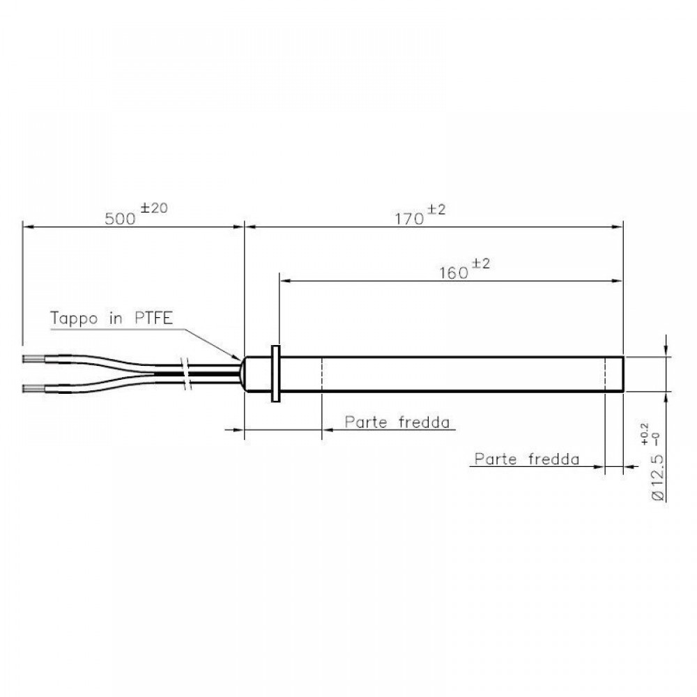 Upaljač za peć na pelet Palazzetti, Cadel, Thermorossi, Olimpia Splendid ukupna dužina 170mm, 350W - x2 | Upaljači za peć na pelet | Rezervni dijelovi za peći na pelet |
