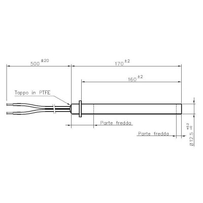 Upaljač za peć na pelet Palazzetti, Cadel, Thermorossi, Olimpia Splendid ukupna dužina 170mm, 350W - x2 - Rezervni dijelovi za peći na pelet