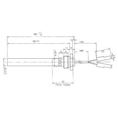 Upaljač za peć na pelet Palazzetti i dr. ukupna dužina 188mm, 350W - Upaljači za peć na pelet