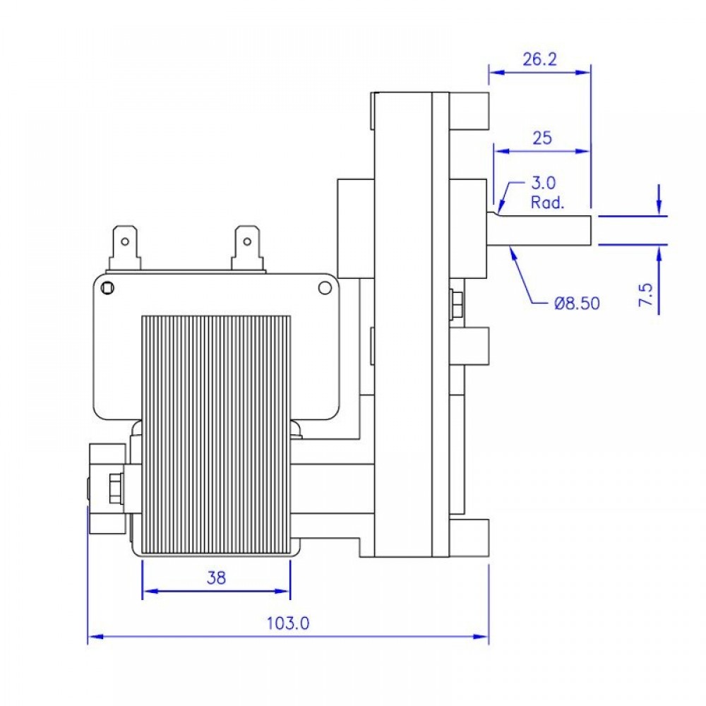 Motor za doziranje peleta Mellor FB1137, 4.75RPM za peć na pelete Arce, Ecoteck, Emaflam, La Nordica, Ravelli i dr. | Motori za doziranje peleta za peć na pelet | Rezervni dijelovi za peći na pelet |