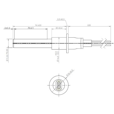 Keramički upaljač za peć na pelet ETA, Grant Spira, ComfortBilt i drugi, ukupne dužine 107mm, 260W - Upaljači za peć na pelet