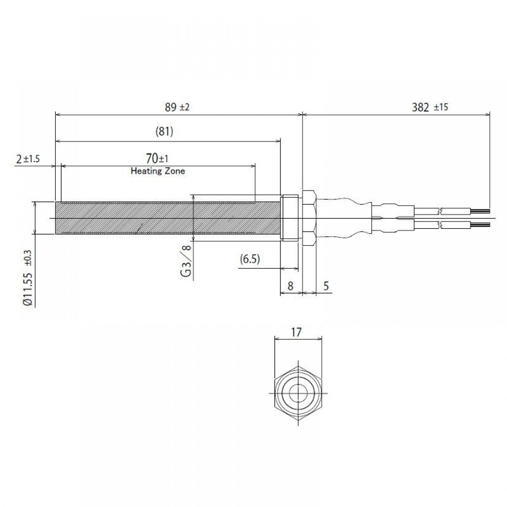 Keramički upaljač za peć na pelet La Nordica, Ecoteck, Karmek One, Ravelli i dr. ukupna dužina 94mm, 300W | Upaljači za peć na pelet | Rezervni dijelovi za peći na pelet |