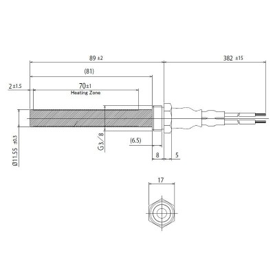 Keramički upaljač za peć na pelet Burnit, Deville i dr. ukupna dužina 94mm, 300W - Upaljači za peć na pelet