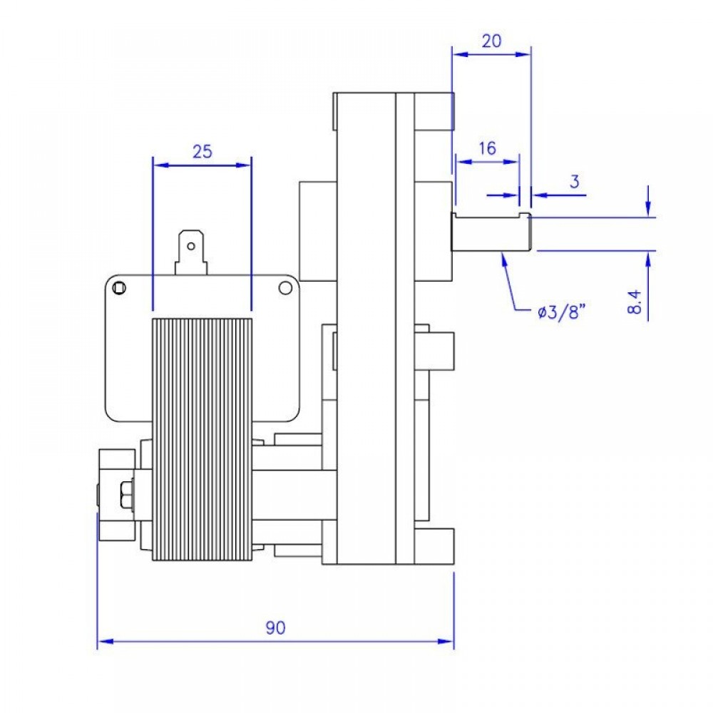 Motor za doziranje peleta Mellor FB1171, 1.5RPM za peć na pelete Eco Spar, Arce, Cadel, Caminetti Montegrappa, Edilkamin, Italiana Camini, Palladio i dr. | Motori za doziranje peleta za peć na pelet | Rezervni dijelovi za peći na pelet |