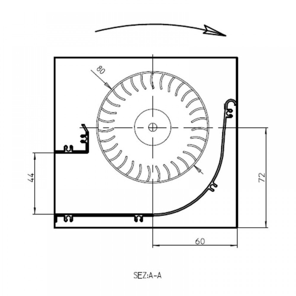 Tangencijalni ventilator za peći na pelet Sideros i drugi, Ø80 mm, protok 305 m³/h | Ventilatori za peć na pelet | Rezervni dijelovi za peći na pelet |