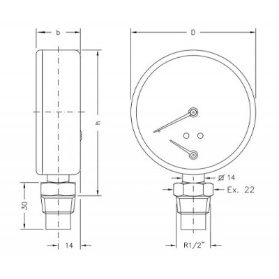 Axial thermomanometer Cewal, Bottom connection - Usporedba artikala
