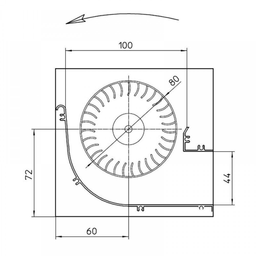 Tangencijalni ventilator Fergas za peći na pelete Cadel i druge sa Ø80 mm, Protok 305 m³/h | Ventilatori i puhala | Dijelovi za peći na pelete |
