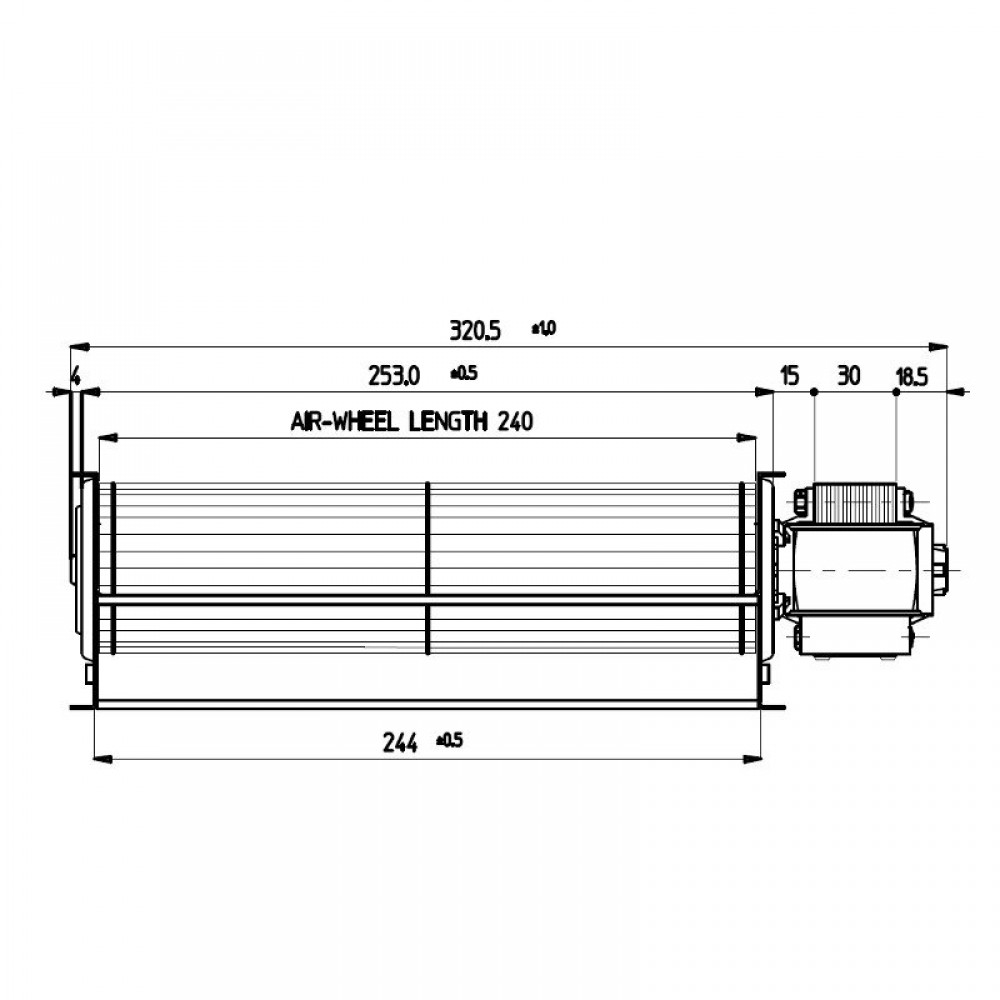 Tangencijalni ventilator Fergas za pelete Ecoteck, Karmek One, Ravelli i druge sa Ø60 mm, Protok 220 m³/h | Ventilatori i puhala | Dijelovi za peći na pelete |