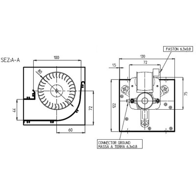 Tangencijalni ventilator za peći na pelet Prisma i drugi, Ø80 mm, protok 250 m³/h - Ventilatori za peć na pelet