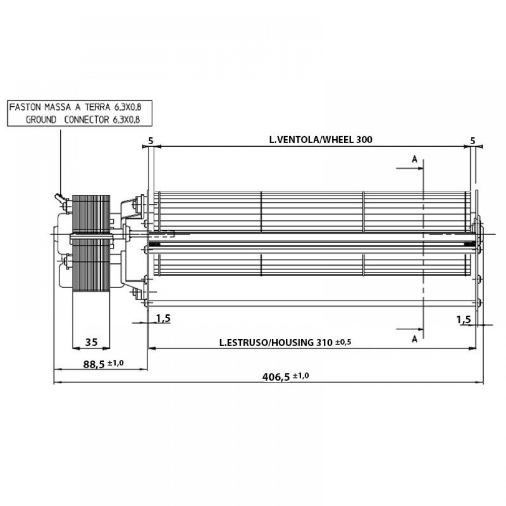 Tangencijalni ventilator za peći na pelet Eva Calor, Prisma i drugi, Ø80 mm, Protok 175/195 m³/h | Ventilatori za peć na pelet | Rezervni dijelovi za peći na pelet |