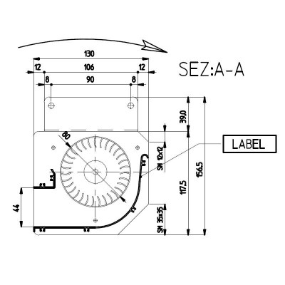 Tangencijalni ventilator za peći na pelete Edilkamin i druge sa Ø80 mm, Protok 485 m³/h - Ventilatori za peć na pelet