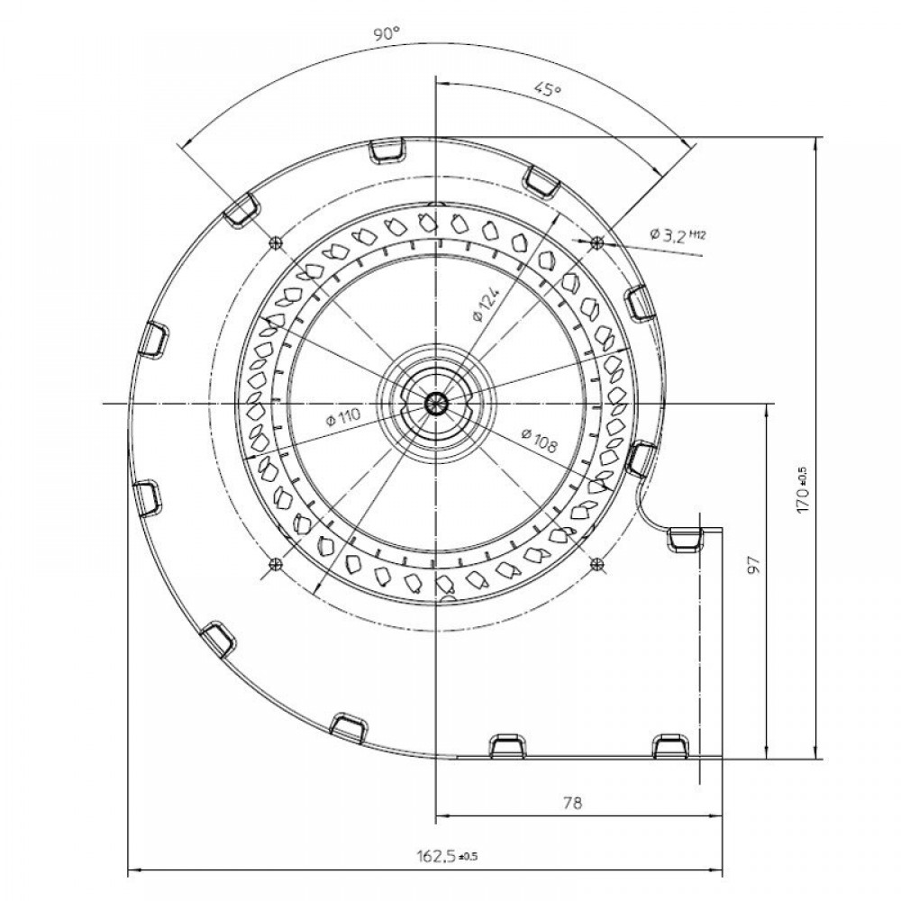 Centrifugalni ventilator EBM za peći na pelete Ecoteck, Edilkamin, Ravelli i druge, protok 140 m³/h | Ventilatori i puhala | Dijelovi za peći na pelete |