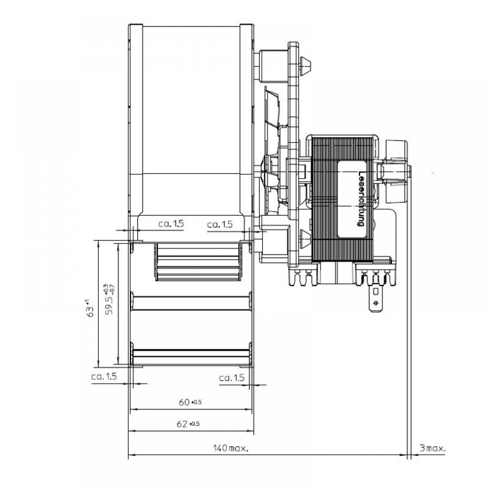 Centrifugalni ventilator EBM za peći na pelete Ecoteck, Edilkamin, Ravelli i druge, protok 140 m³/h | Ventilatori i puhala | Dijelovi za peći na pelete |