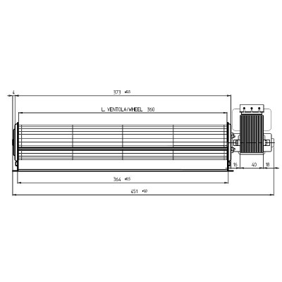 Tangencijalni ventilator Fergas za peći na pelete Superior i druge, sa Ø60 mm, Protok 290 m³/h - Ventilatori za peć na pelet