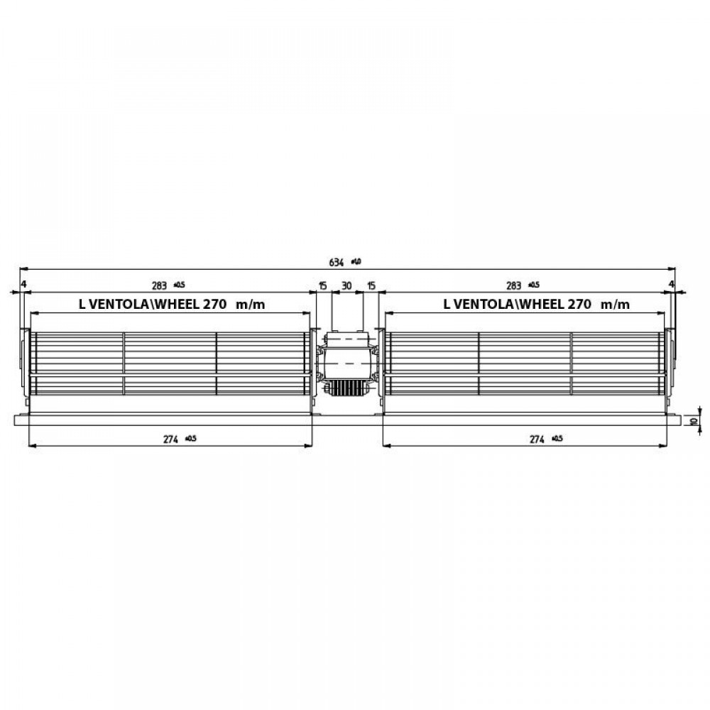 Dvostruki poprečni ventilator Fergas za peći na pelete Edilkamin, Ecoteck, Ravelli i drugi, Ø60 mm, protok 248 m³/h | Ventilatori za peć na pelet | Rezervni dijelovi za peći na pelet |
