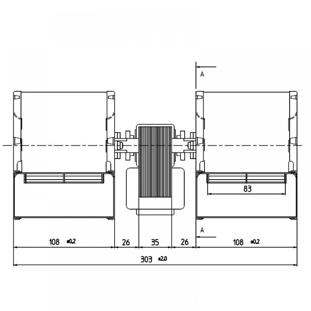 Centrifugalni ventilator Fergas za peći na pelete Eva Calor, Prisma, Sicalor, Ecoforest i druge, protok 420 m³/h | Ventilatori i puhala | Dijelovi za peći na pelete |