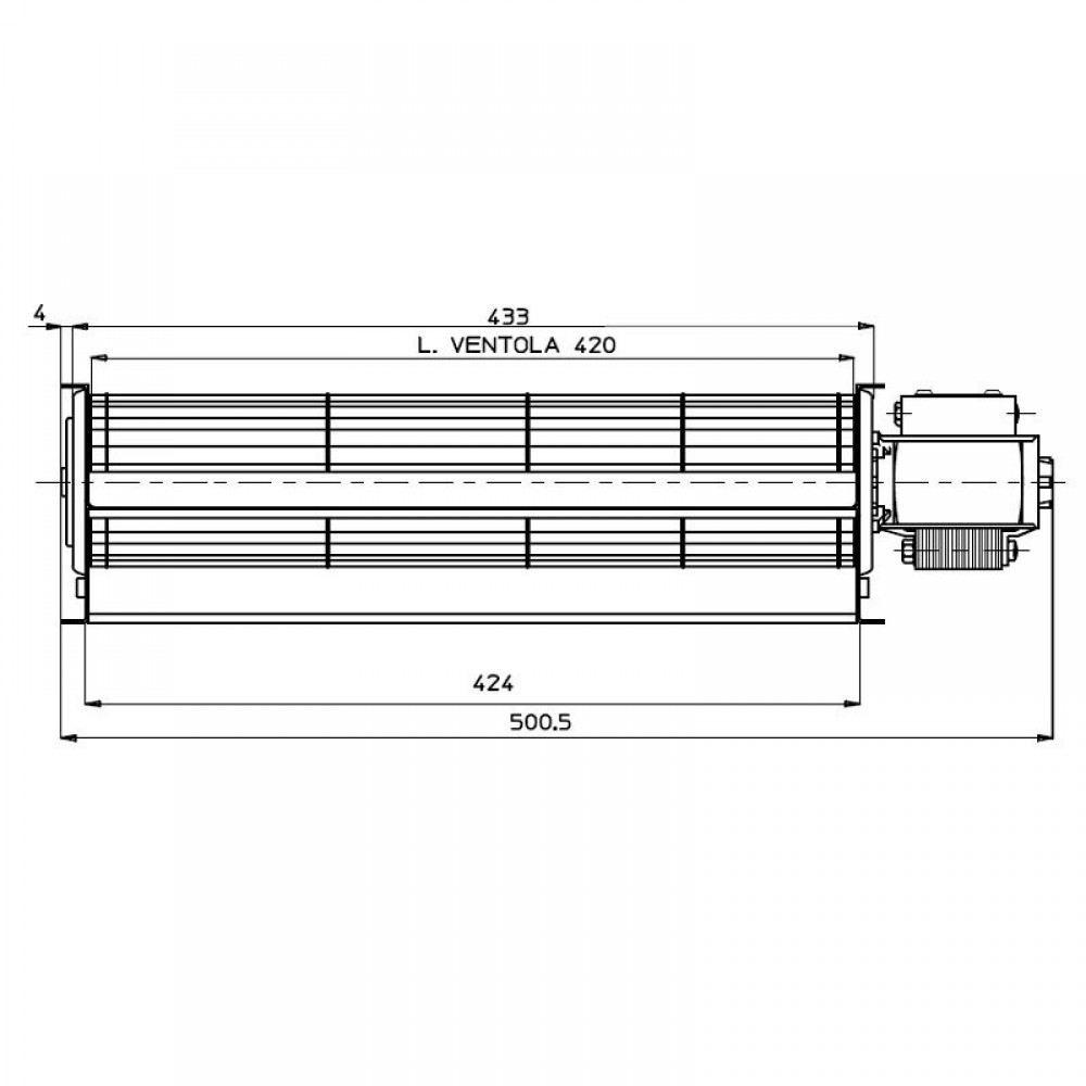 Tangencijalni ventilator Fergas za peći na pelete Deville s Ø60 mm, Protok 280 m³/h | Ventilatori i puhala | Dijelovi za peći na pelete |