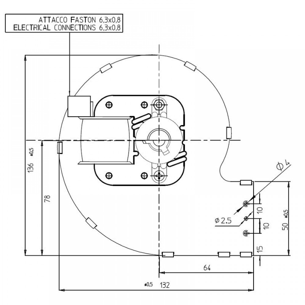Centrifugalni ventilator Fergas za peći na pelet Eva Calor, Prisma i drugi, protok 121 m³/h | Ventilatori za peć na pelet | Rezervni dijelovi za peći na pelet |