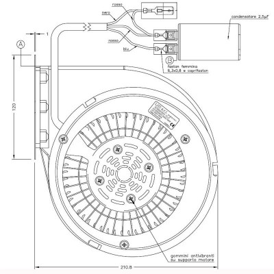 Centrifugalni ventilator Natalini za peći na pelete Eco Spar, Deville, Puros i dr.- Sit Group, protok 480 m³/h - Usporedba artikala